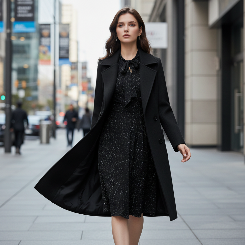 Casaco de Inverno Feminino Estilo Longo Uso Urbano