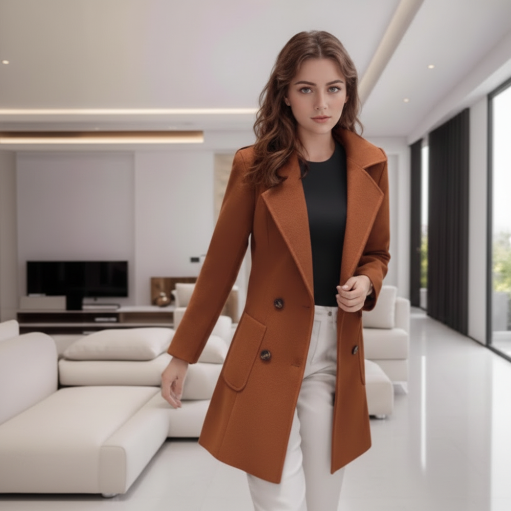 Casaco de Inverno Feminino Estilo Longo Uso Urbano
