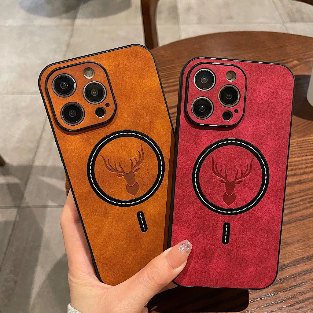 Deerskin iPhone Case Magnetic Cover for iPhone 15 14 13 Pro Max 1