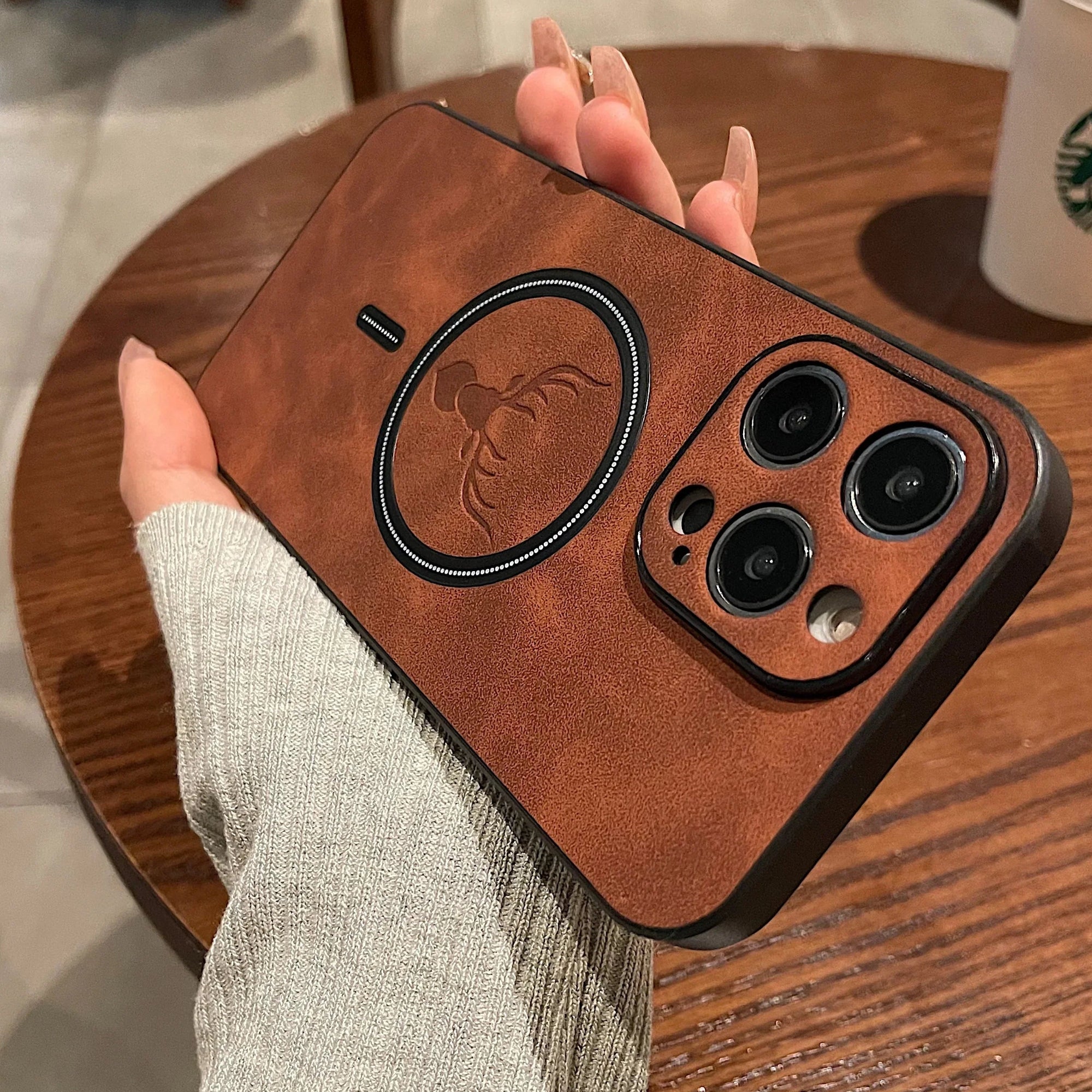 Deerskin iPhone Case Magnetic Cover for iPhone 15 14 13 Pro Max 5