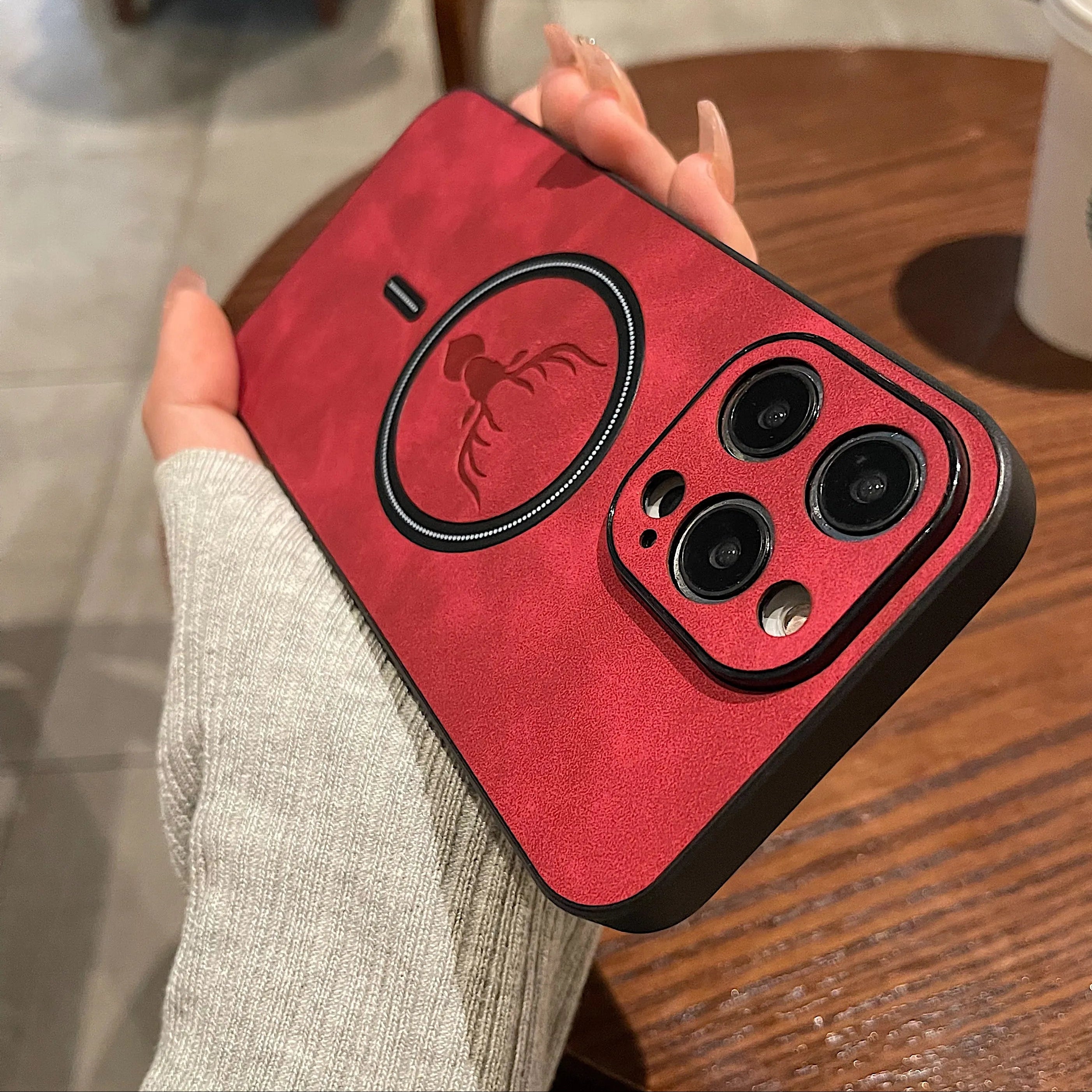 Deerskin iPhone Case Magnetic Cover for iPhone 15 14 13 Pro Max 8