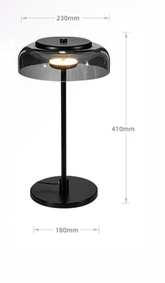 LumiGlow – Postmodern LED Tafellamp met Glazen Kap voor Stijlvolle Verlichting