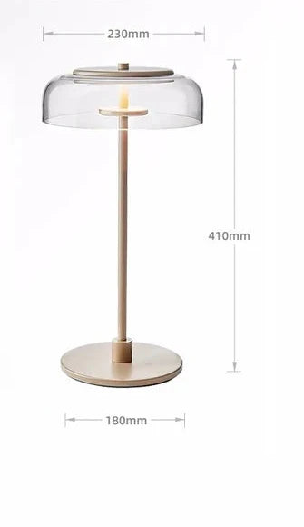 LumiGlow – Postmodern LED Tafellamp met Glazen Kap voor Stijlvolle Verlichting