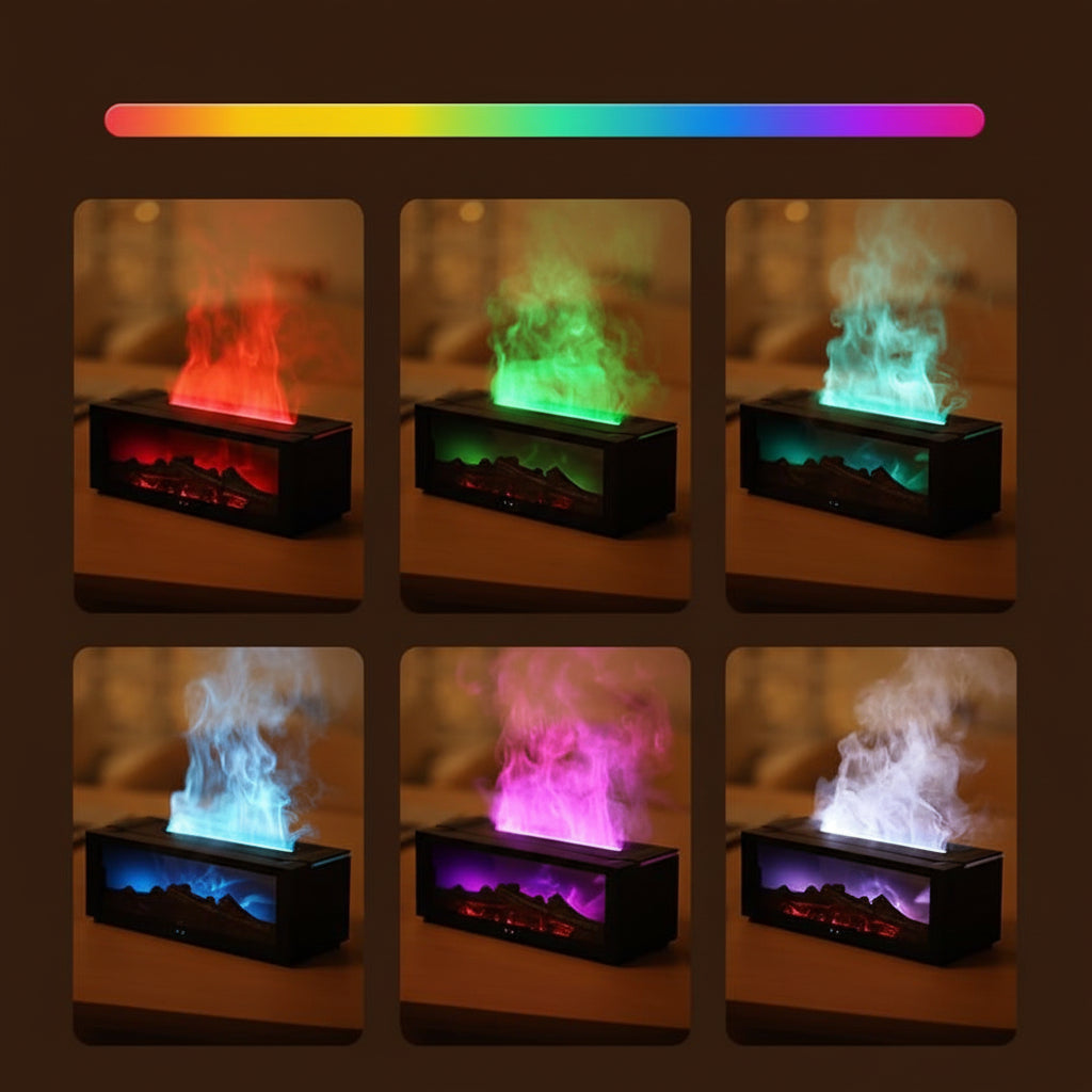 Aroma Diffuser Luchtbevochtiger Vlam Effect LED Verlichting