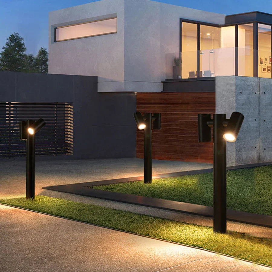 LumiPost – Double LED Garden Lantern for Driveway & Garden – Weatherproof & Energy Efficient
