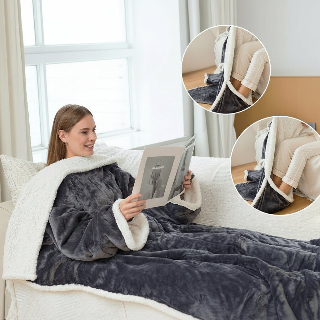 Elektrische Deken Verwarmd Sherpa Fleece Draagbare Warmtedeken