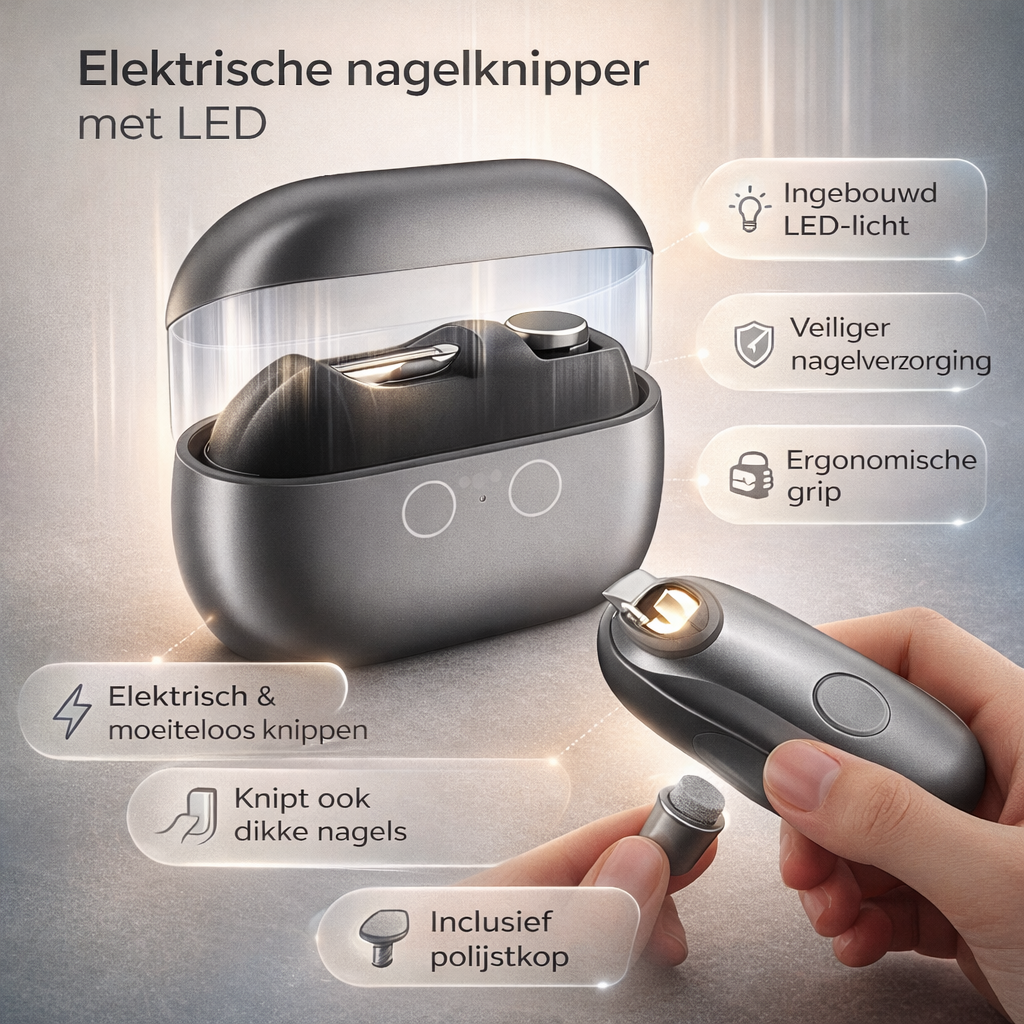 Cortador Unhas Elétrico LED Ergonômico Seguro