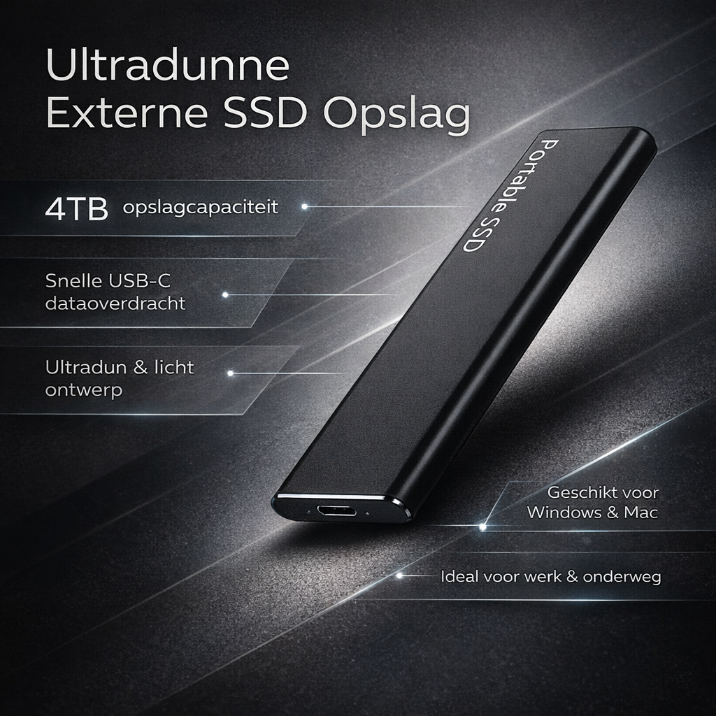 Disco Externo USB C 4TB Ultrafino Portátil