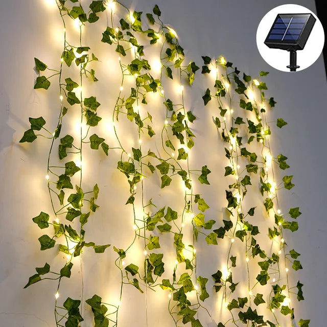 LumiLeaf - Solar LED String Lights with Maple Leaf – Weatherproof & Energy Efficient for Garden and Balcony