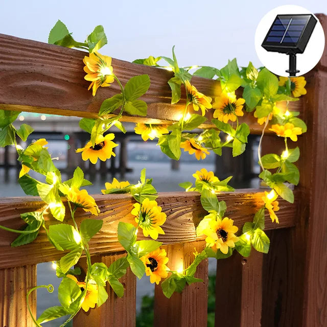 LumiLeaf - Solar LED String Lights with Maple Leaf – Weatherproof & Energy Efficient for Garden and Balcony