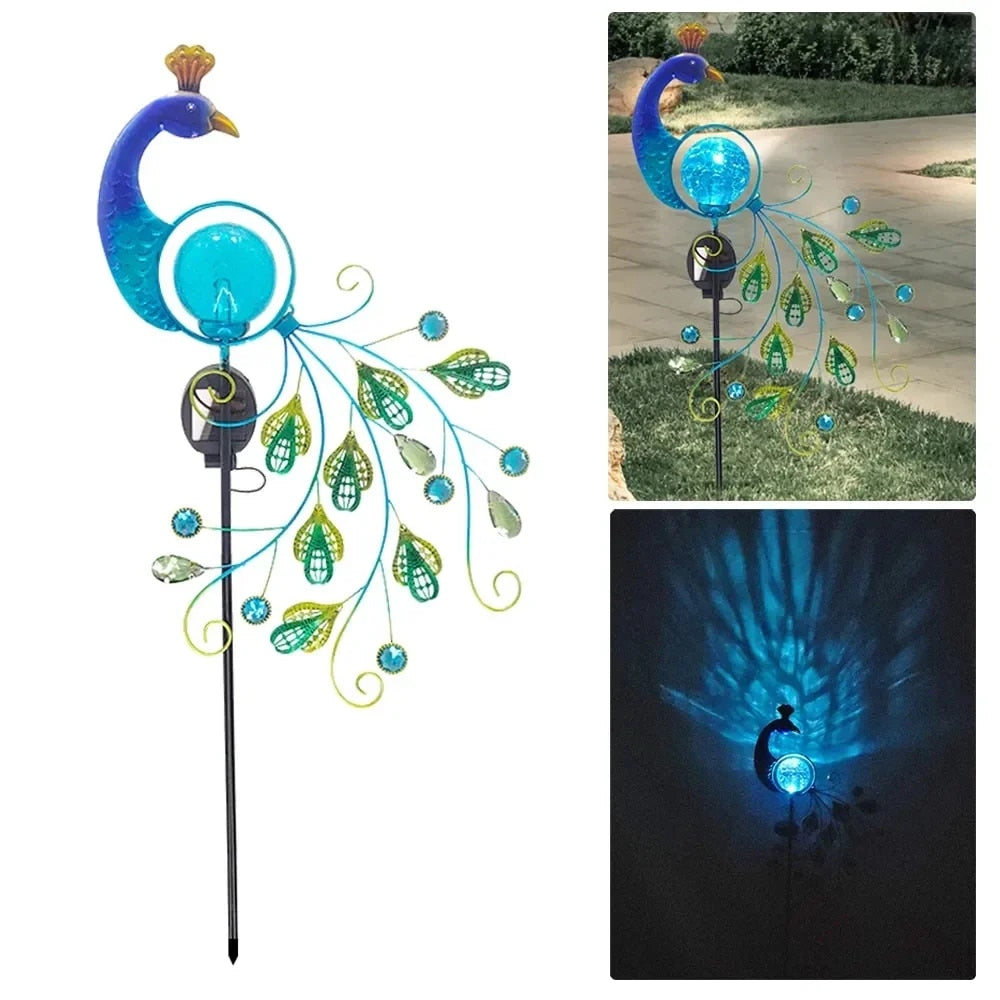 LumiPauw - Solar Garden Lamp Peacock – LED Decorative Lantern for Atmospheric Outdoor Lighting