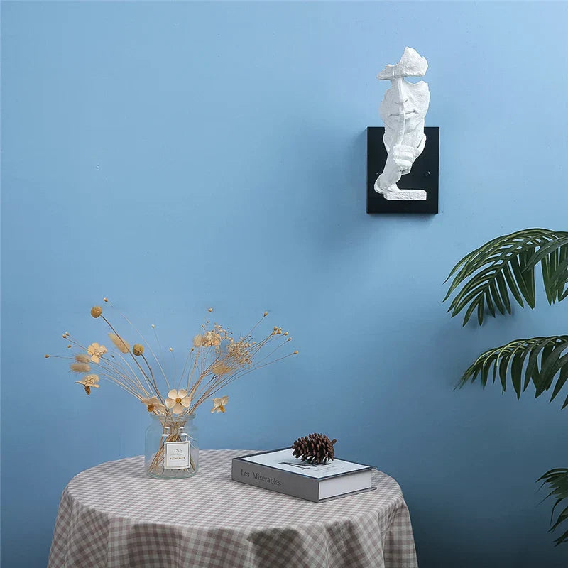 GoldenGaze - Lámpara de pared Art Deco moderna con diseño de rostro dorado