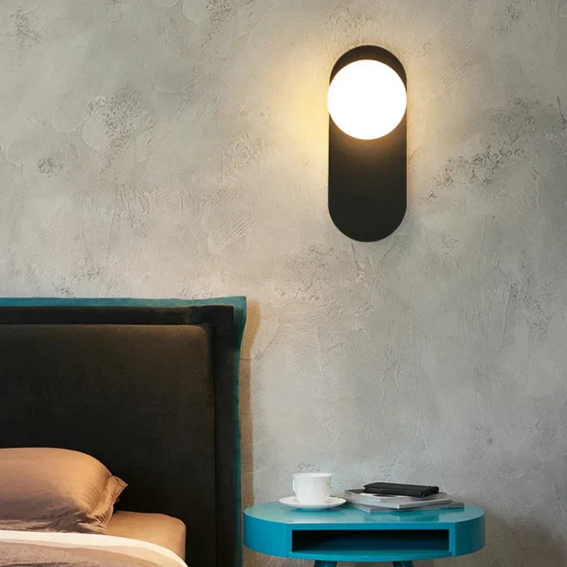 GlowSphere - Lámpara de pared LED moderna con esfera de vidrio para sala de estar y pasillo