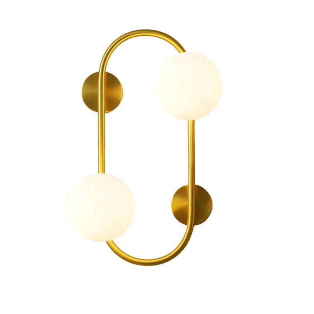 LuminoSphere - Lámpara de pared moderna de latón con esferas de vidrio