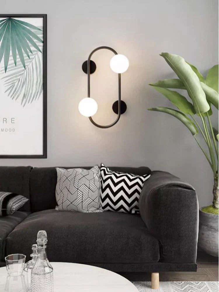 LuminoSphere - Lámpara de pared moderna de latón con esferas de vidrio
