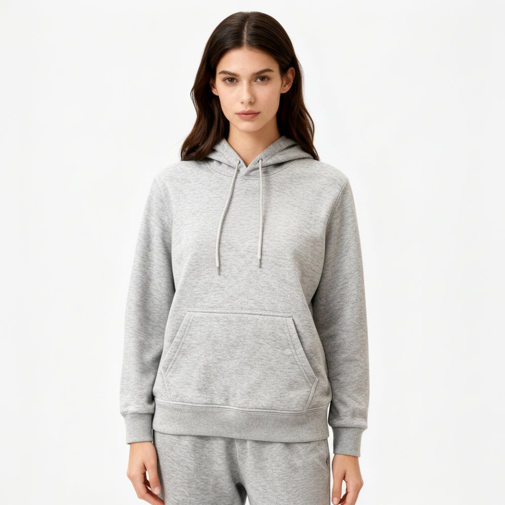 Conjunto de Treino Senhora Luxuoso com Sweatshirt Ampla e Calças de Corrida