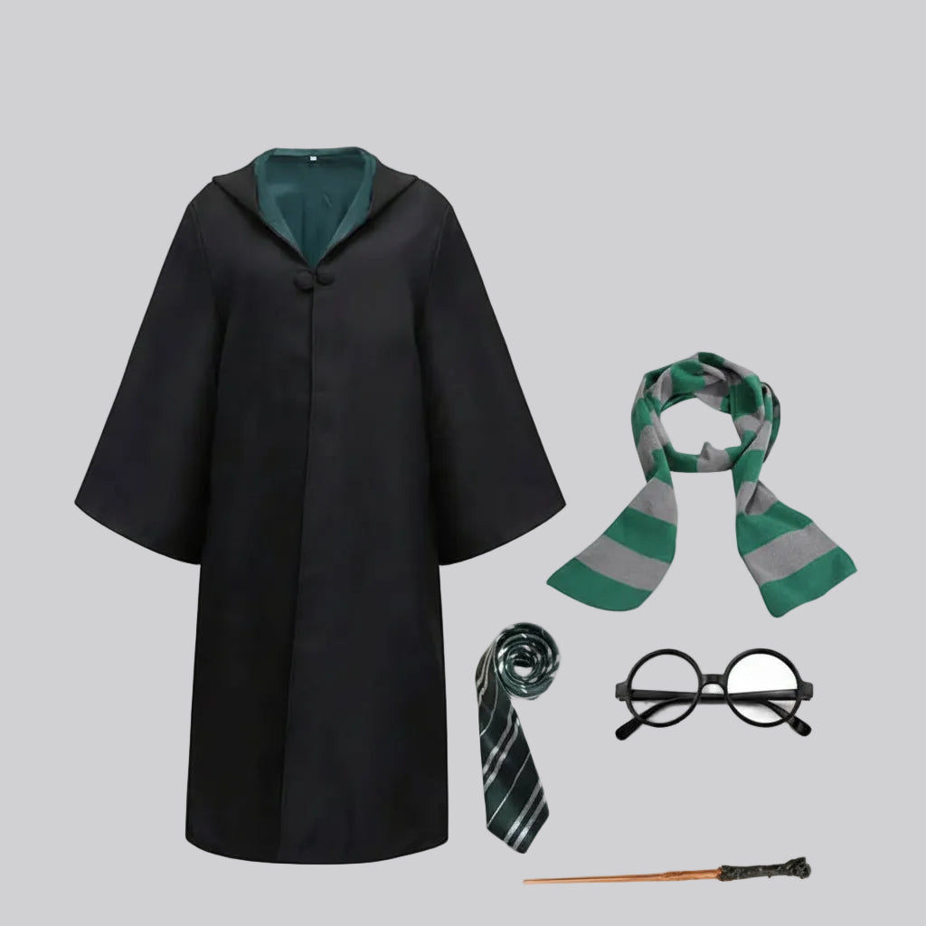 Fato de Feiticeiro para Crianças Faixa Mágica de Hogwarts Varinha Mágica