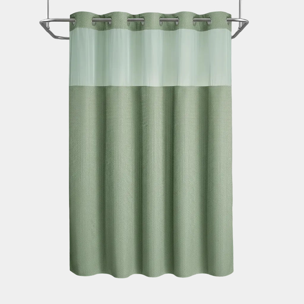 Cortina de Banho Sem Ganchos Forro Impermeável Janela de Privacidade