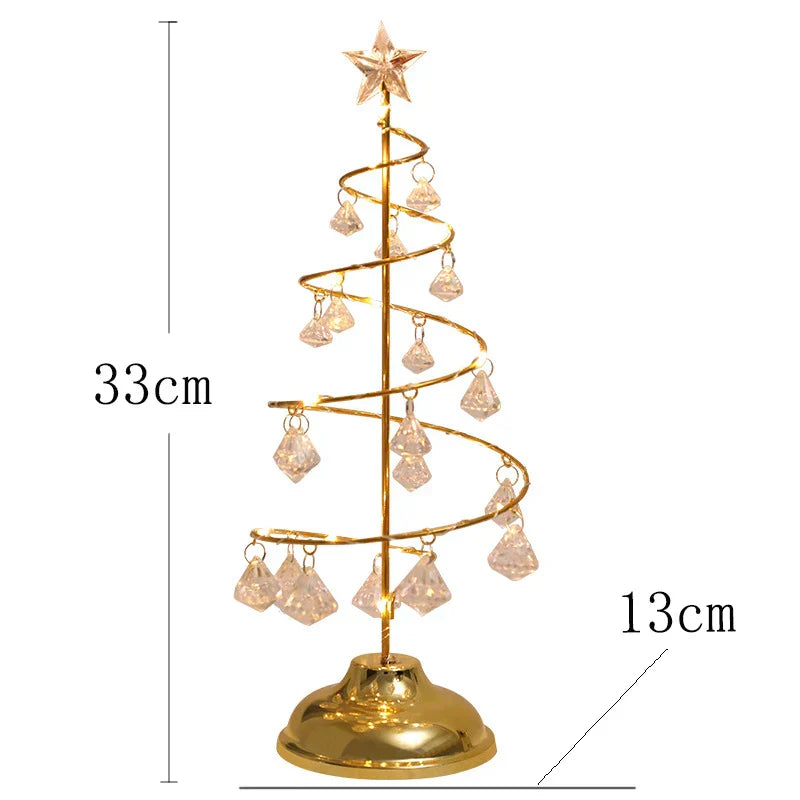 CrystalGlow - Kerstboom Tafellamp met Kristal Decor en LED Verlichting