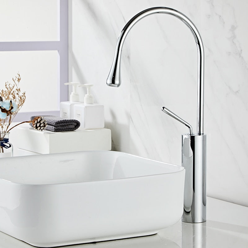 Drops Style Bathroom Sink Faucet Swivel Waterfall Faucet