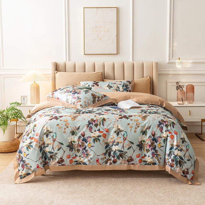 Watercolor Bloom Duvet Cover Set - Egyptian Cotton