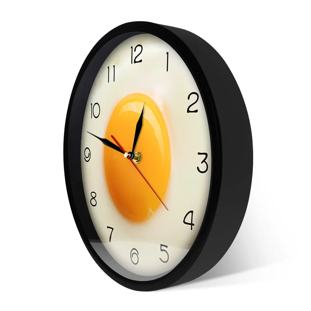 SunnySide - Reloj de pared de cocina con diseño 3D de huevo frito