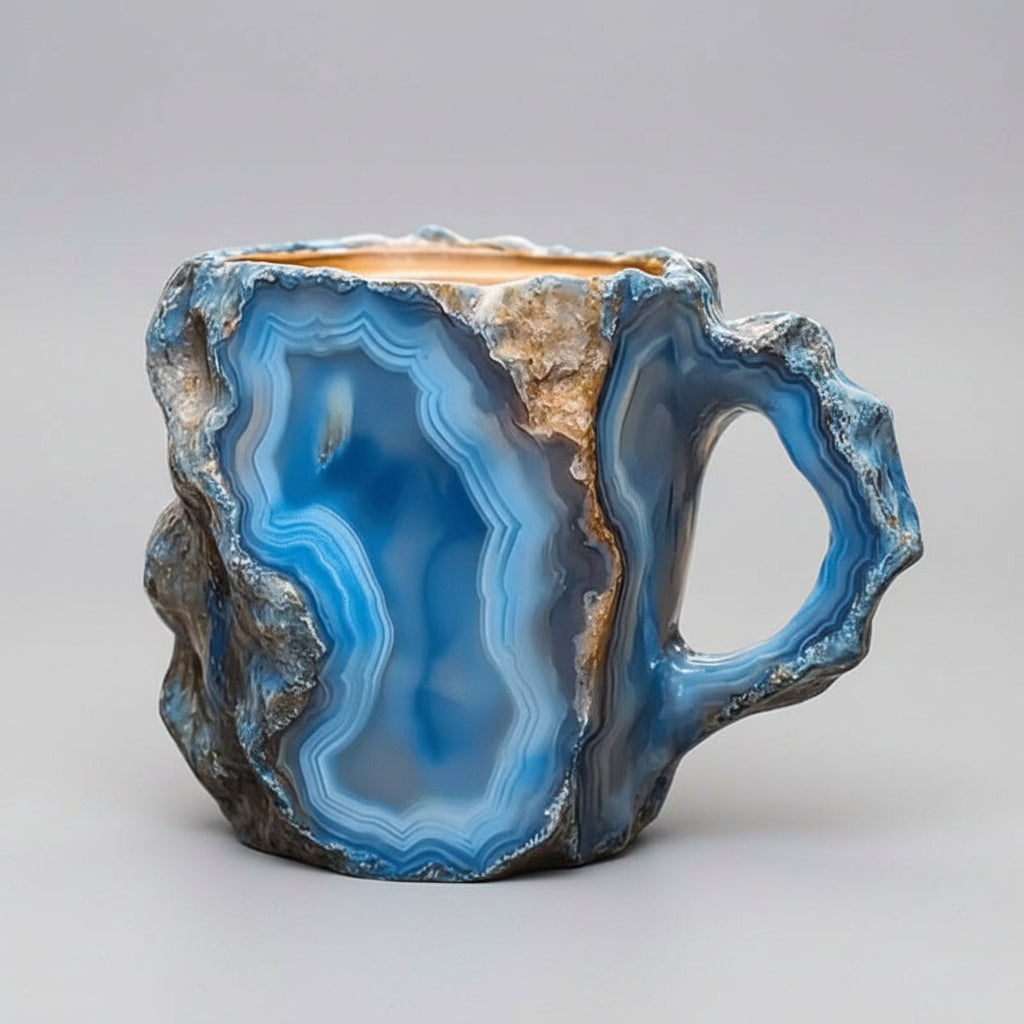 Caneca Cerâmica Pedra Natural Design Luxuoso Caneca de Café Decorativa