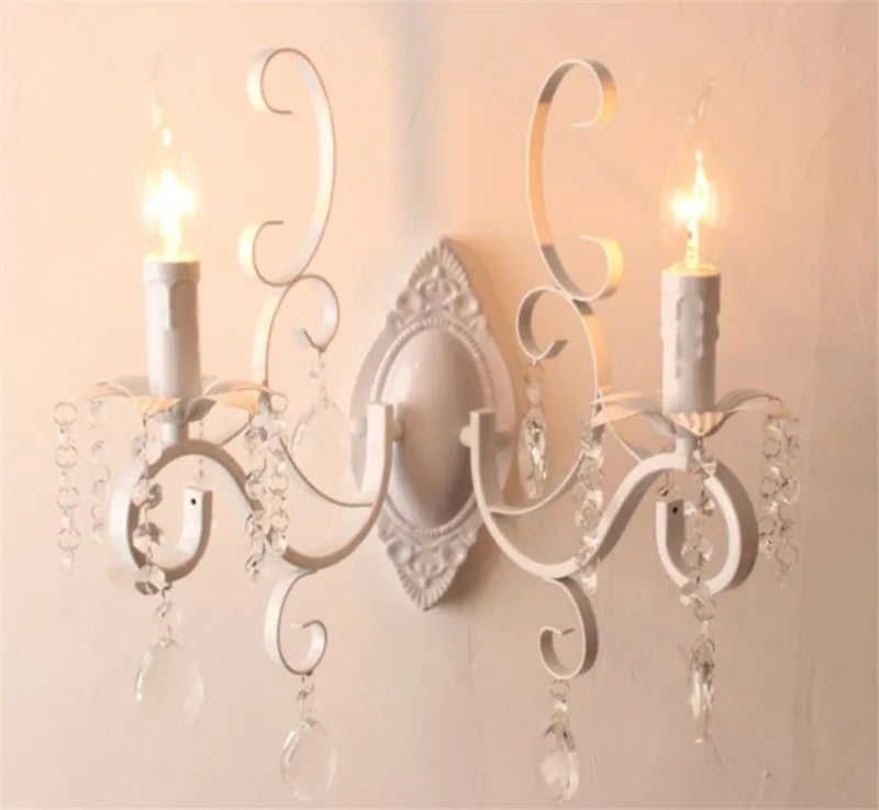 CrystalVintage - Lámpara de Pared Negra para Sala de Estar y Dormitorio