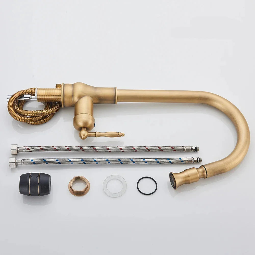 RetroFlow – Antique Brass Kitchen Faucet