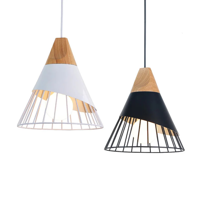 RetroCable - Vintage Hanglamp van Metaal en Hout voor Woonkamer en Eetkamer