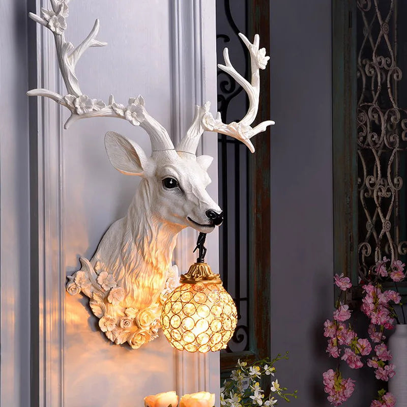 DeerCharm - Rustieke Wandlamp met Kristalglas Vintage Verlichting