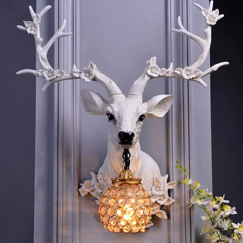 DeerCharm - Rustieke Wandlamp met Kristalglas Vintage Verlichting