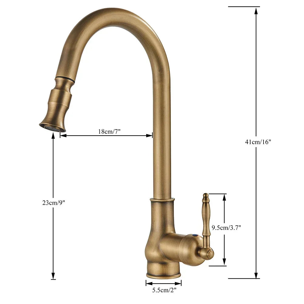 RetroFlow – Antique Brass Kitchen Faucet