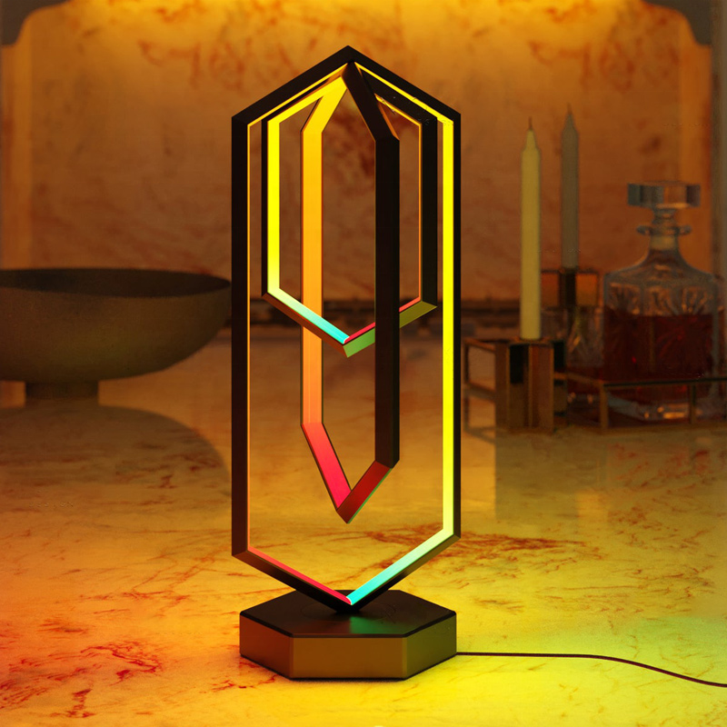 Geometric Table Lamp with Smart LED Lighting