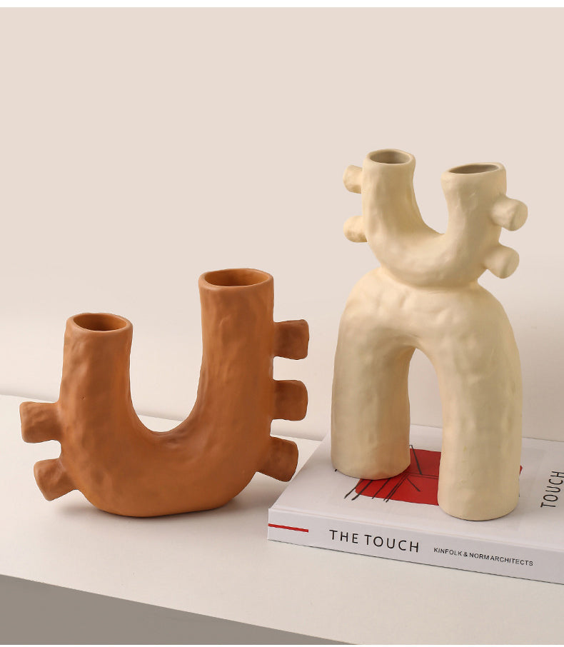 Jarrón Escultura Cerámica Moderna