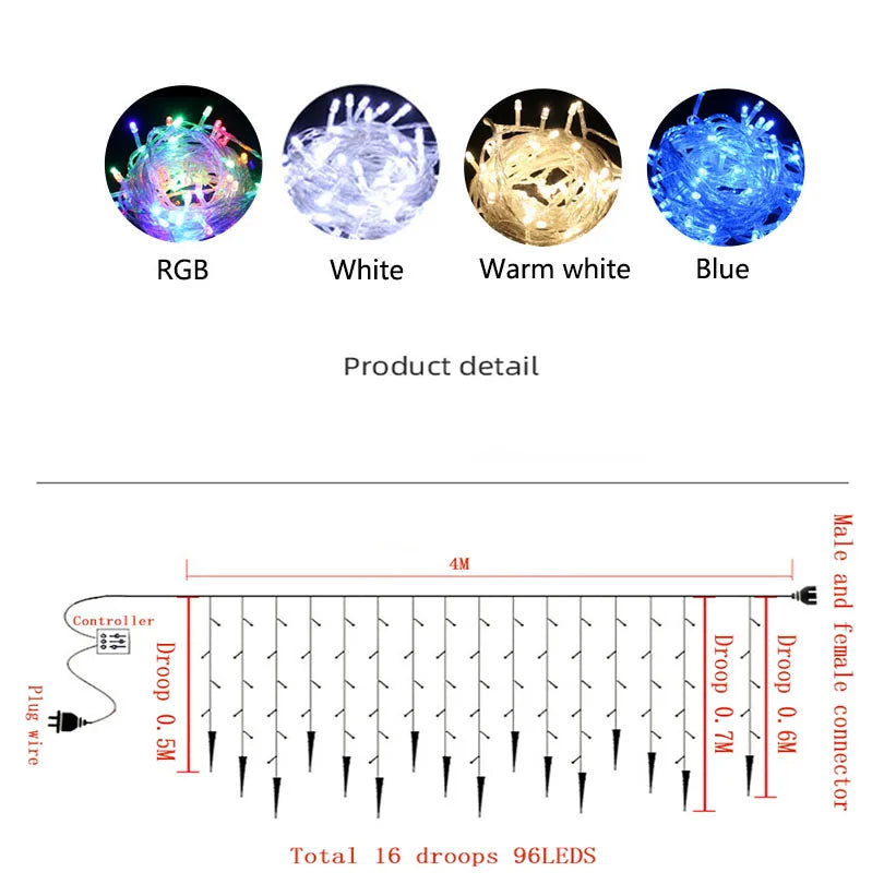 CrystalGlow - LED Verlichting Gordijn voor Buiten