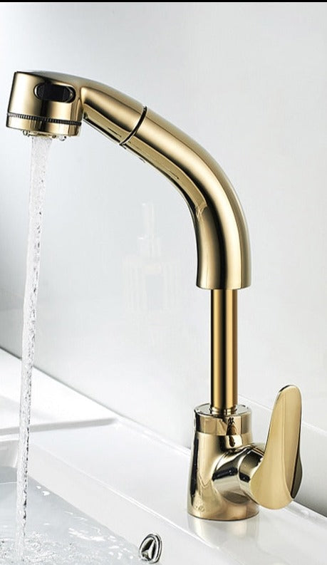 Retractable Lift for the Bathroom Brass Mixer Tap