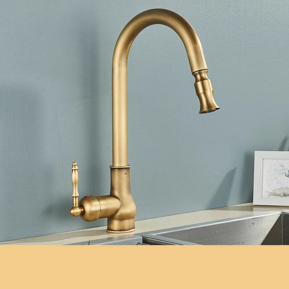 RetroFlow – Antique Brass Kitchen Faucet