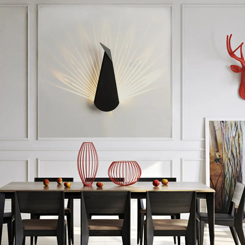 ElegantLicht - Lámpara de pared pavo real moderna LED