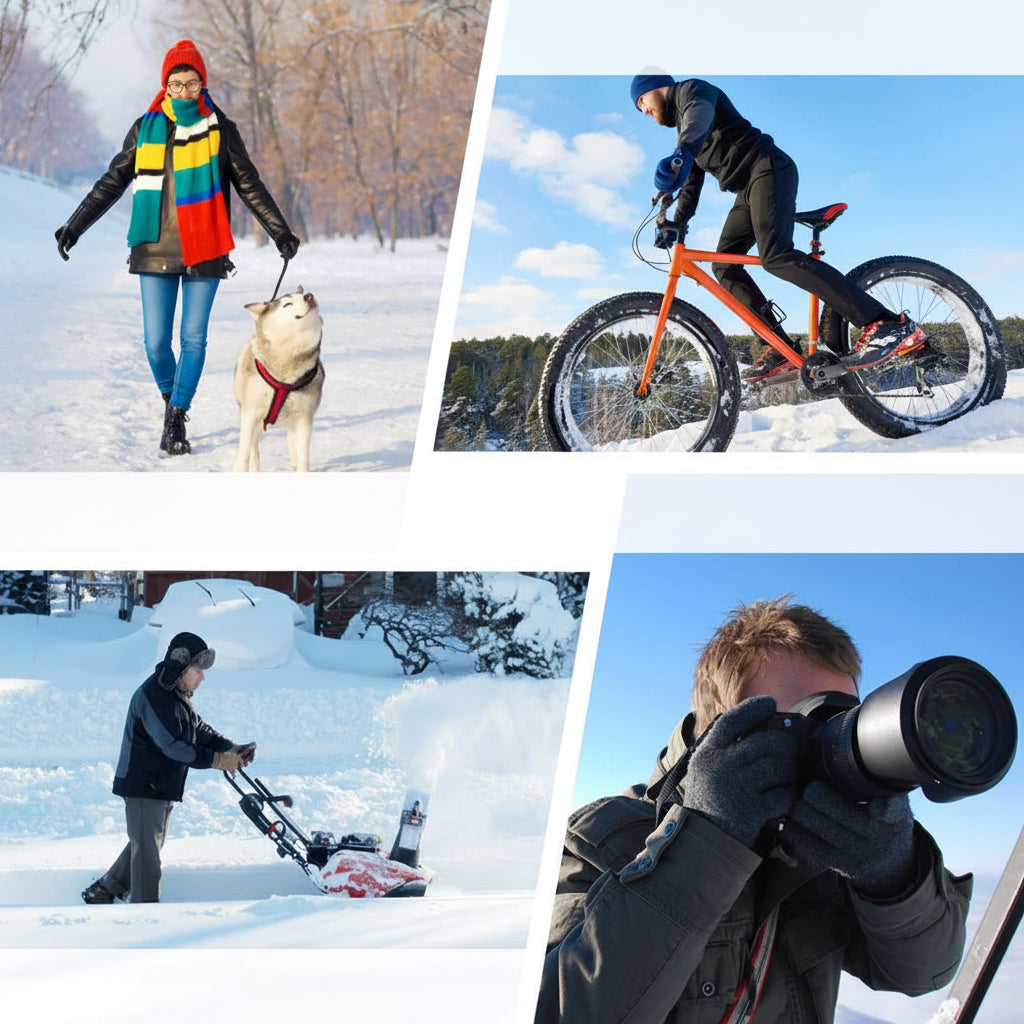 Luvas Aquecidas para Esqui Impermeáveis com Ecrã Tátil para Desportos de Inverno