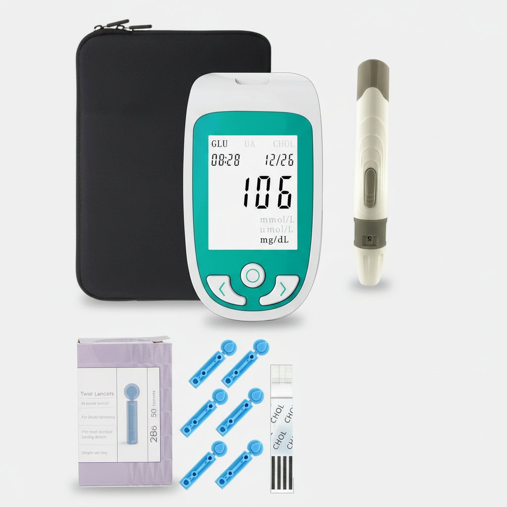 Home Cholesterol Glucose Blood Monitor Test Kit Portable Accurate 0