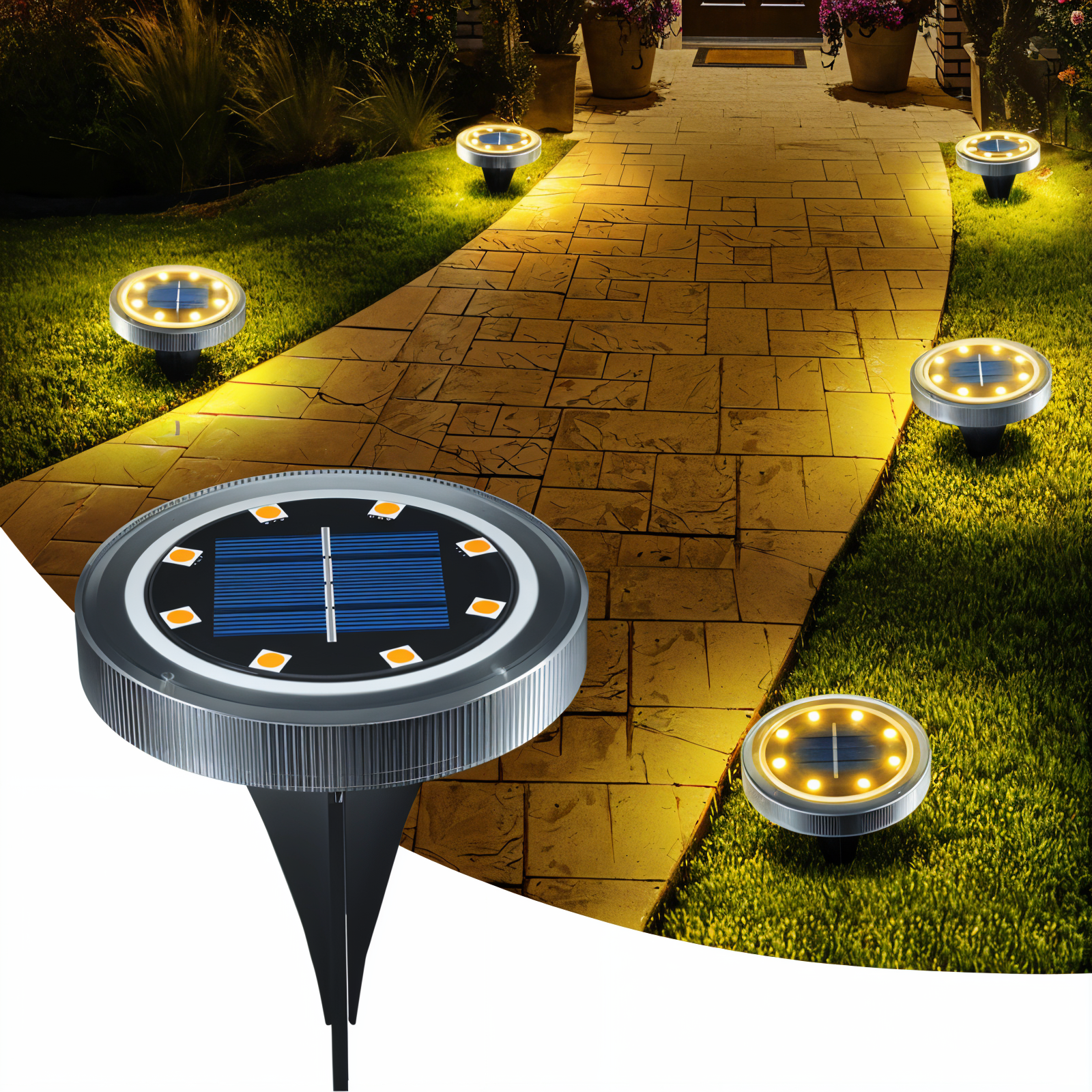 SunSparkle - Pack de 2 luces solares LED para exteriores