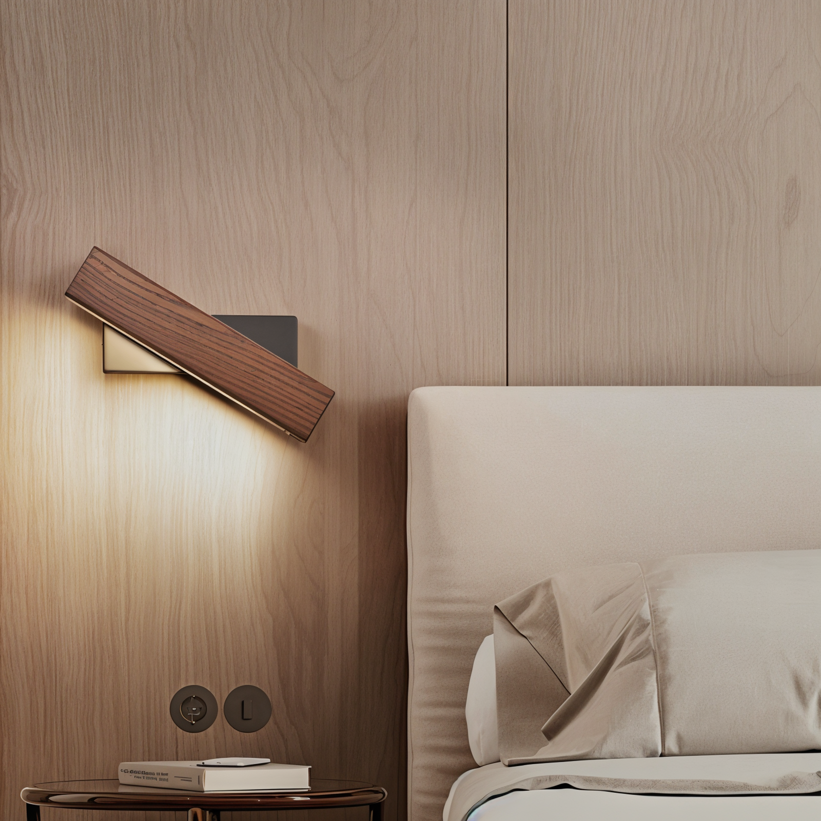 Lampada da parete TwistLED - Lampada da parete LED rettangolare in legno girevole a 360°