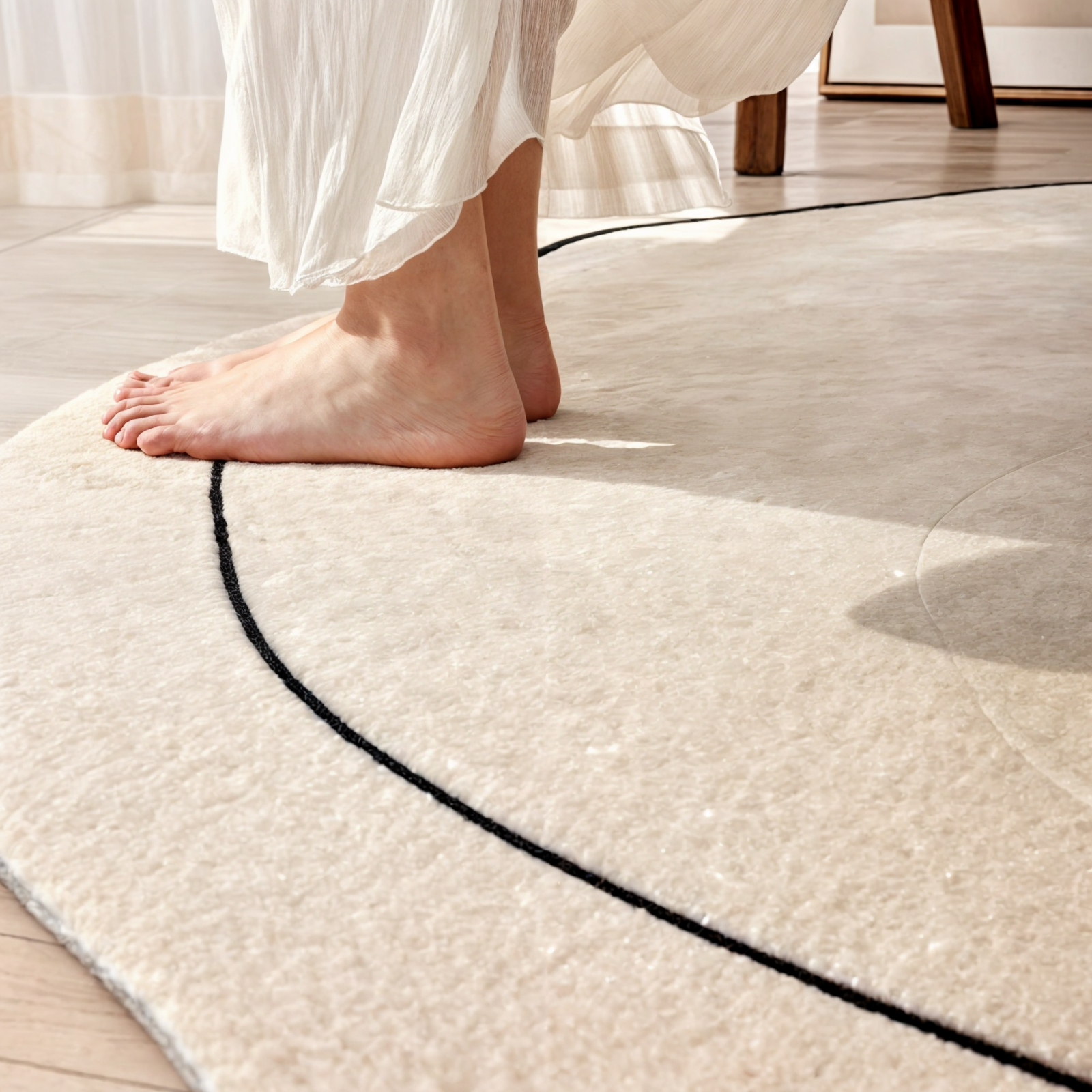 Tappeto Stella: Unico tappeto in lana a pelo corto con design contemporaneo