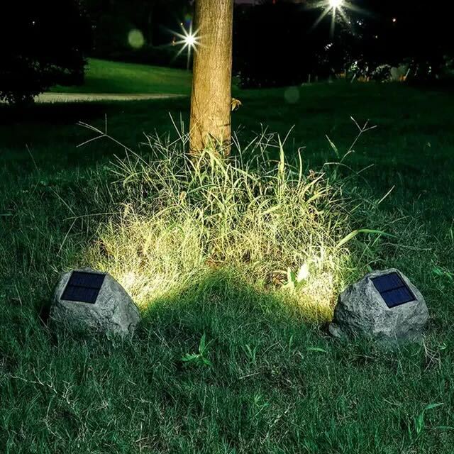 SolarRock - Solar Garden Lamp in Stone Look – Weatherproof LED Outdoor Lighting with Solar Panel