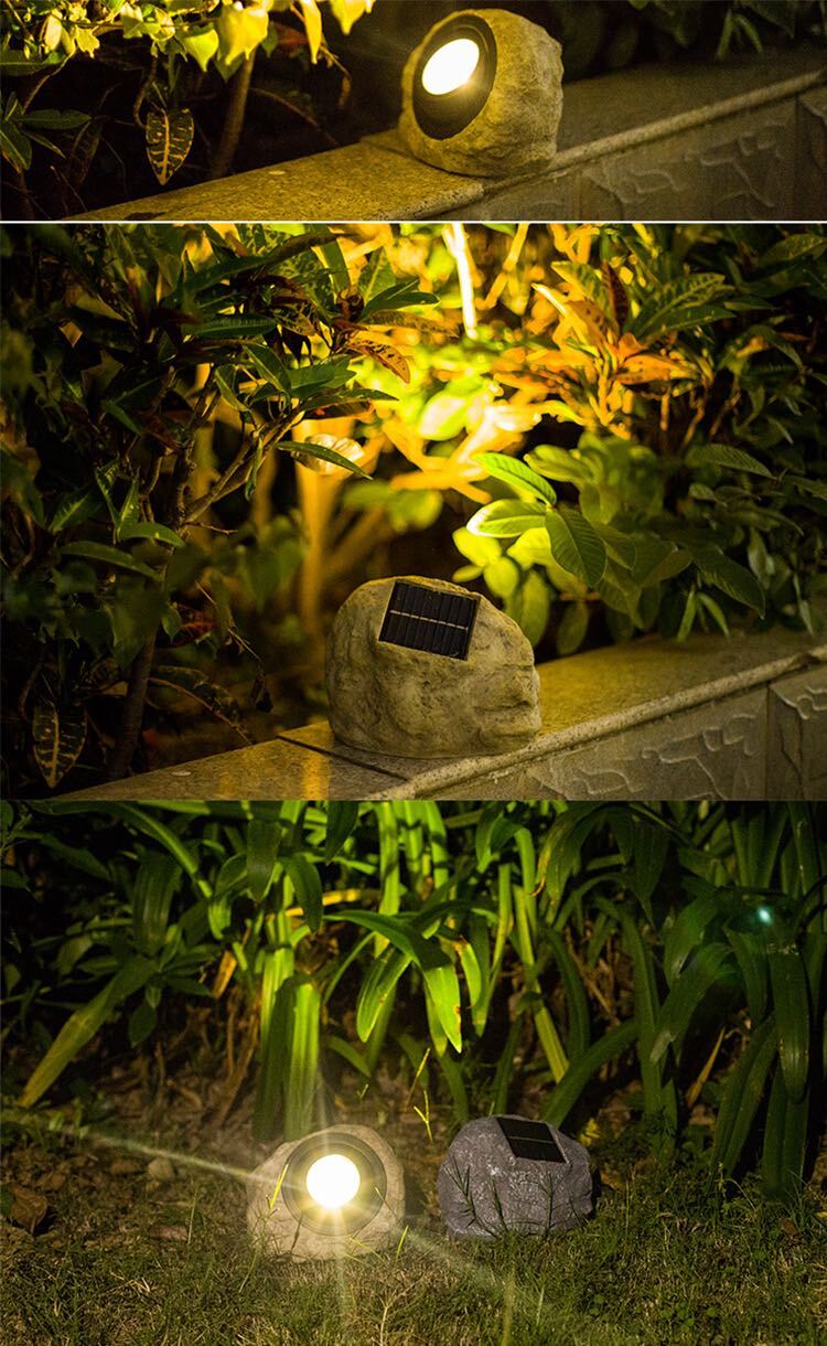 SolarRock - Solar Garden Lamp in Stone Look – Weatherproof LED Outdoor Lighting with Solar Panel