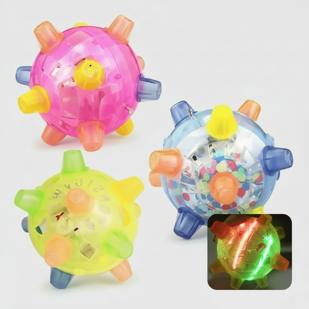 Interactive LED Dog Toy Jumping Ball for Active Play 0