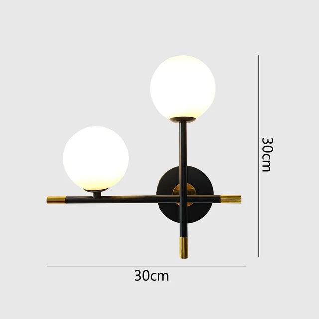 GlowLuxe - Lampada da parete LED moderna con globo di vetro