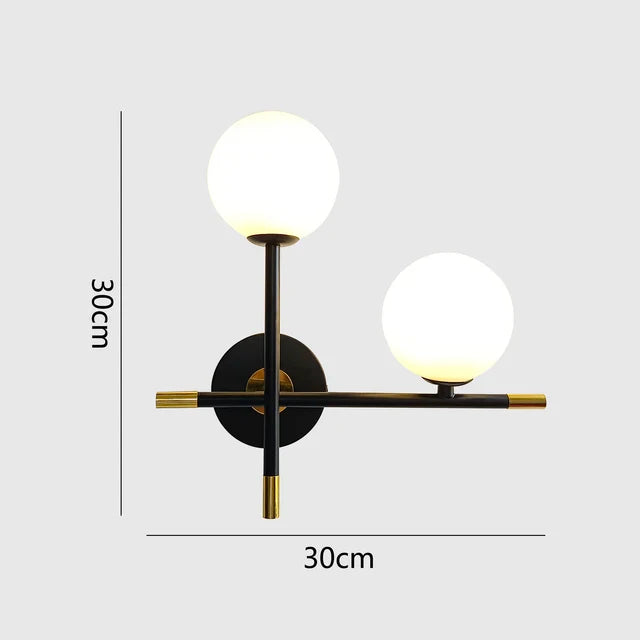 GlowLuxe - Lampada da parete LED moderna con globo di vetro