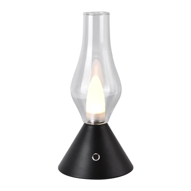 RomanticGlow - Glazen Tafellamp met Dimbare LED – Stijlvolle Nachtlamp